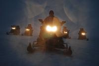 Fahrt mit den Schneemobilen auf dem Vatnajökull