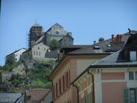Blick zum Wallfahrtskirche Notre Dame de Valere in Sion