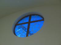 Fenster in der Reformationskirche in St.Moritz Dorf 