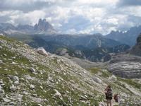 Blick zu den Drei Zinnen