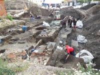 Rolligruppe in Daenemark - Odense - Ausgrabung einer Wikingerstätte