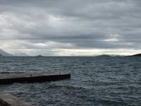 Blick auf unruhige See in Orebic