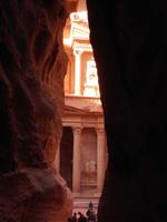Blick aus dem Siq in Petra