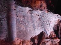Prähistorische Darstellungen im Siq al Khazali, Wadi Rum