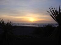 Sonnenuntergang am Strand in Punakaiki
