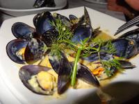 Frische Muscheln beim Abendessen