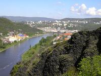 die Elbe unterhalb des Schreckensteins mit Blick auf Usti