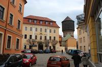 Blick auf einen Wasserturm in Bautzen