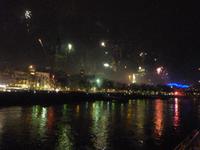 Blick vom Rhein auf Köln