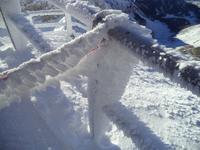 Vereist: Geländer auf dem Säntis