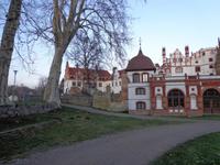 Basedow, Denkmalgeschütztes Dorf am Malchiner See gelegen, Schloß