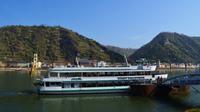 145 Schifffahrt durch das Mittelrheintal, St. Goarshausen, Burg Katz, Patersberg und unser erstes Schiff