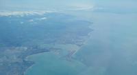 auf dem Weg nach Lanzarote über Cadiz (Andalusien) mit Europa (links) und Afrika (rechts)