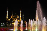 Blick auf die Blaue Moschee am Abend