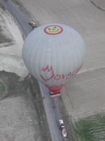 Ein Ballon  bei Landevorgang