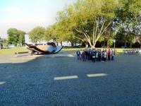 Gruppe, Kunst, Park vor dem Museum.