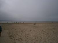 Blick auf die Nordsee, davor der breite Sandstrand 