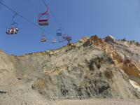 Isle of Wight - farbige Sande an den Needles mit Sessellift