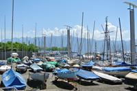 Segelboot-Hafen von Lausanne 