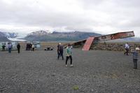 Mahnmal einer zerstörten Brücke - Ausbruch des Vulkans Eyjafjallajökull