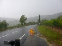 Hagel und Regen bei Moustiers St-Marie 