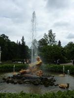 Eine der rund 150 Fontänen im Peterhof