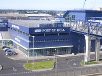 Abendankunft in Hull zur Nachtfährpassage nach Rotterdam