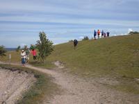 Reisegäste vor den Klippen in Panga