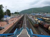 Russland, Sljudjanka, Bahnhof, Übergang