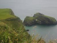 Blick zur Hangebrücke an der Causeway Coast