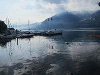 Spaziergang durch Locarno am frühen Morgen zum Bahnhof