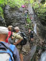 Leiteraufstieg in der Schlucht Sucha Bela im Slowakischen Paradies