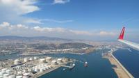 Blick auf Barcelona vom Flugzeug