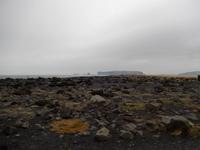 Etwas weiter vom Wasser weg wurde auch das Gestein am Strand gröber.