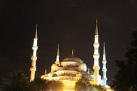 Sultan Ahmet Moschee oder Blaue Moschee in Istanbul bei Nacht
