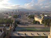 009Blick vom MNAC in Richtung Placa Espagna