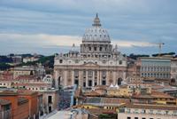 Petersplatz Blick von Engelsburg zur Zeit der Papstaudienz