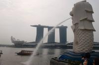 Merlion und Marina Sands Hotel