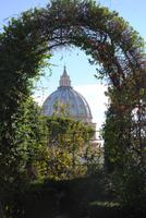 Blick auf Petersdom von Vatikanischen Gärten aus