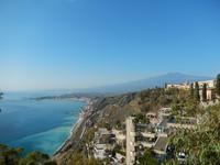 Blick aus Stadtpark Taormina