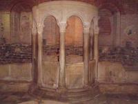 Baptisterium in der Krypta d. Kathedrale  in Thessaloniki.