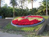 Blumenuhr am Botanischen Garten von Santa Cruz