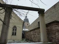 der erste Schnee unserer Reise in Lutherstadt Eisleben