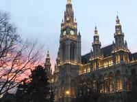 Das beleuchtete Wiener Rathaus