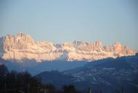 Rosengartenmassiv im Alpenglühn