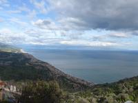 Sizilien, Blick von Forza d` Àlba zur kalabrischen Küste