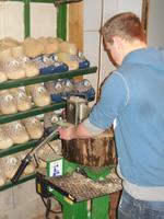 Holzspalten für neue Schuhe auf den Rembrandthoeven