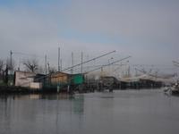 Fischernetze Setzfischerei im Po-Delta