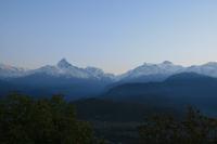 Annapurna Gebirgskette bei Sonnenaufgang