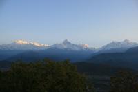 Annapurna Gebirgskette bei Sonnenaufgang